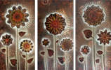 Turns with Sun Series  Triptych No. 8